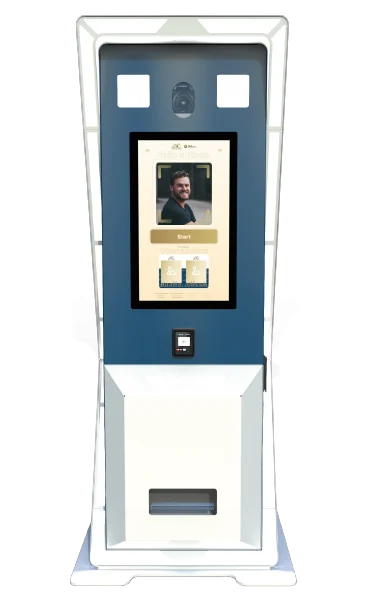Outdoor self-service photo kiosk with branding options