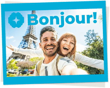 Branded tourist photo from outdoor AI photo booth